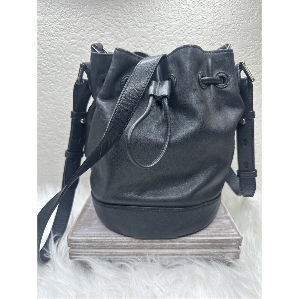 $80 🌙 MACKAGE DAFNEY BUCKET BAG MINI WOMEN'S BLACK LEATHER PURSE HANDBAG